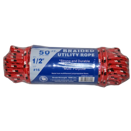 T.W. Evans Cordage Co. 1/2 x 50 ft. Braided Utility Rope 91601